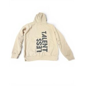 TALENTLESS Mens Hoodie Tan Beige Size M Heavyweight Graphic Spellout Sweatshirt